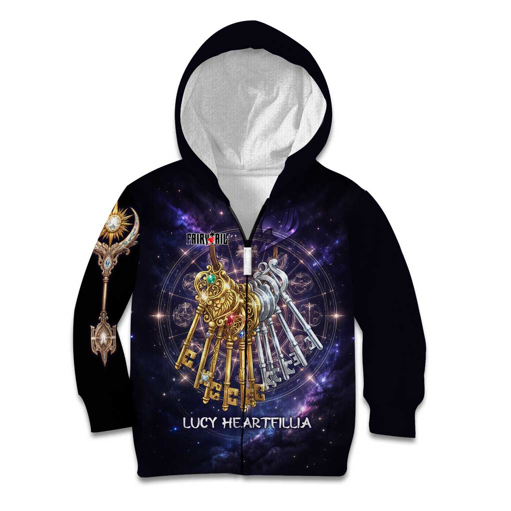 Lucy Heartfilia Fairy Tail Kid Hoodie Celestial Spirit Anime Style with Zodiac Key Magic