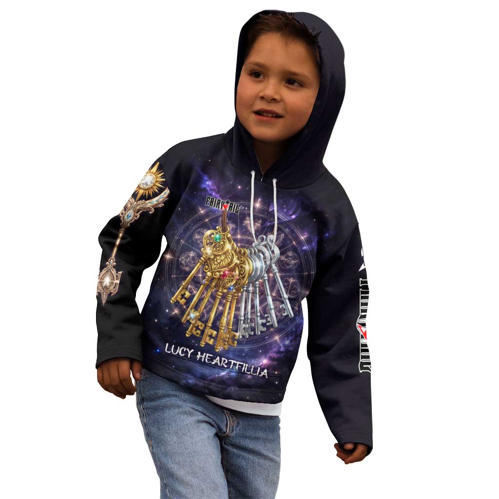 Lucy Heartfilia Fairy Tail Kid Hoodie Celestial Spirit Anime Style with Zodiac Key Magic