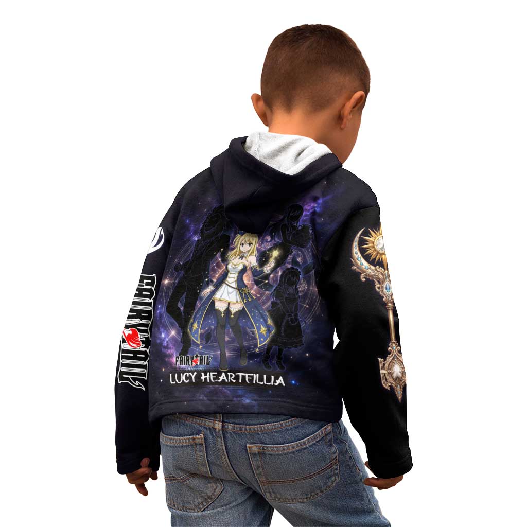Lucy Heartfilia Fairy Tail Kid Hoodie Celestial Spirit Anime Style with Zodiac Key Magic