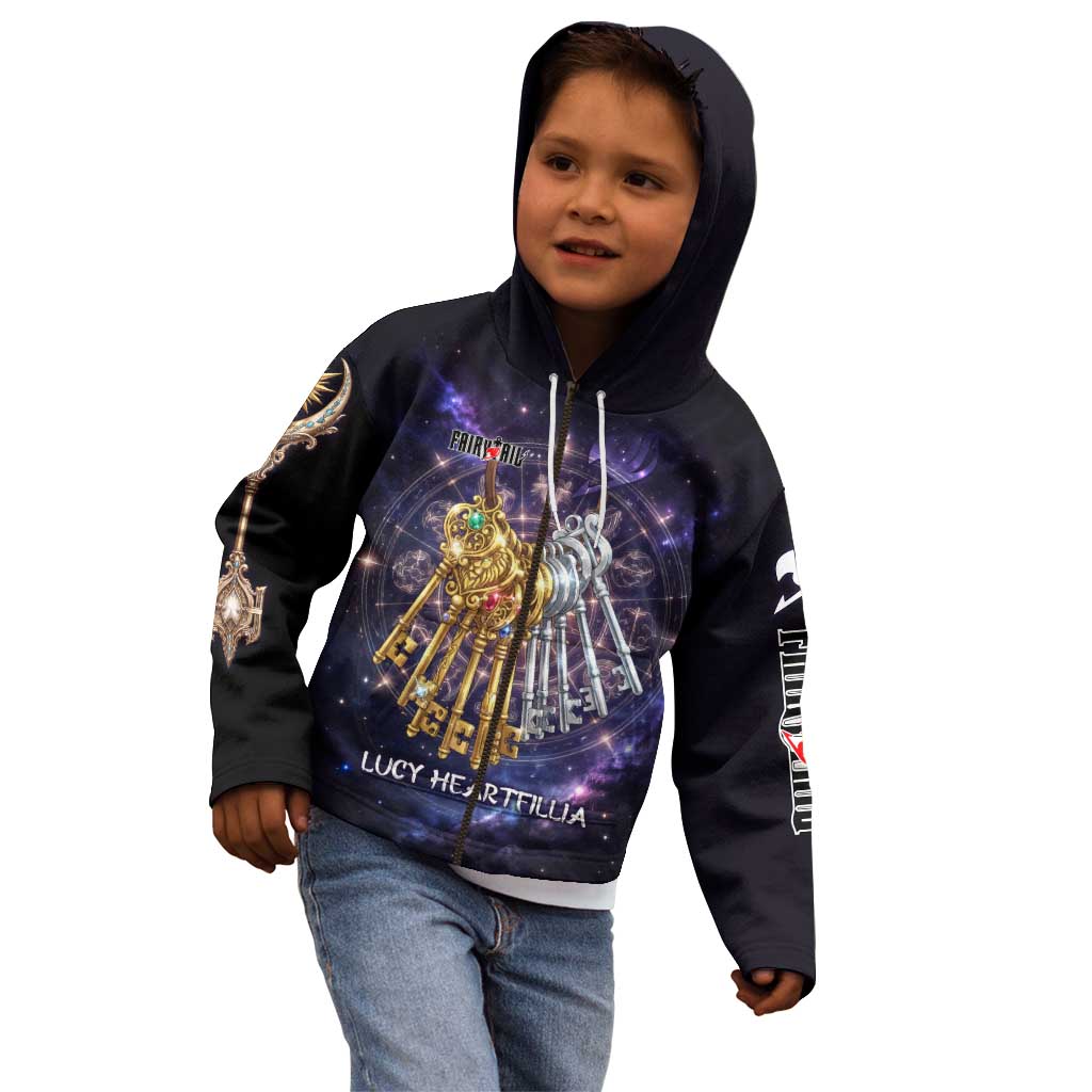 Lucy Heartfilia Fairy Tail Kid Hoodie Celestial Spirit Anime Style with Zodiac Key Magic