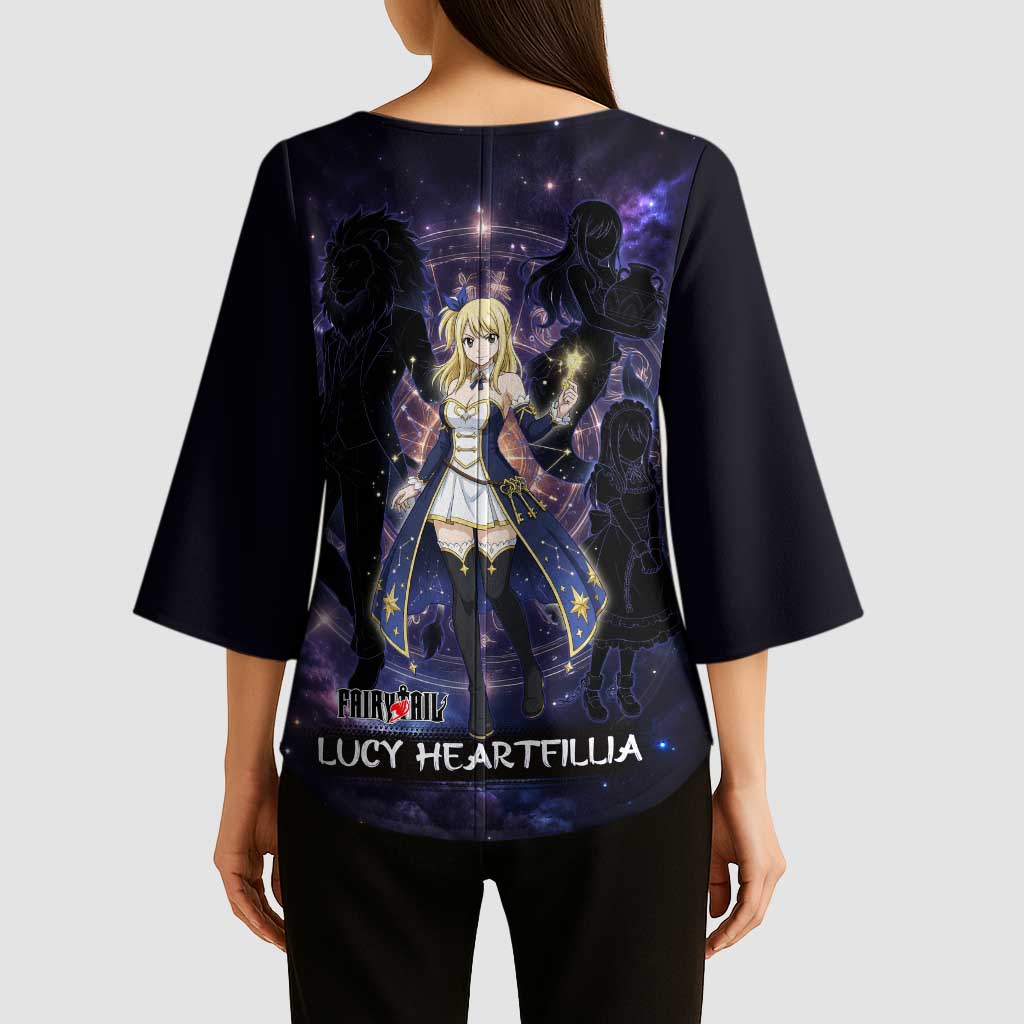 Lucy Heartfilia Fairy Tail Kimono Sleeve Blouse Celestial Spirit Anime Style with Zodiac Key Magic