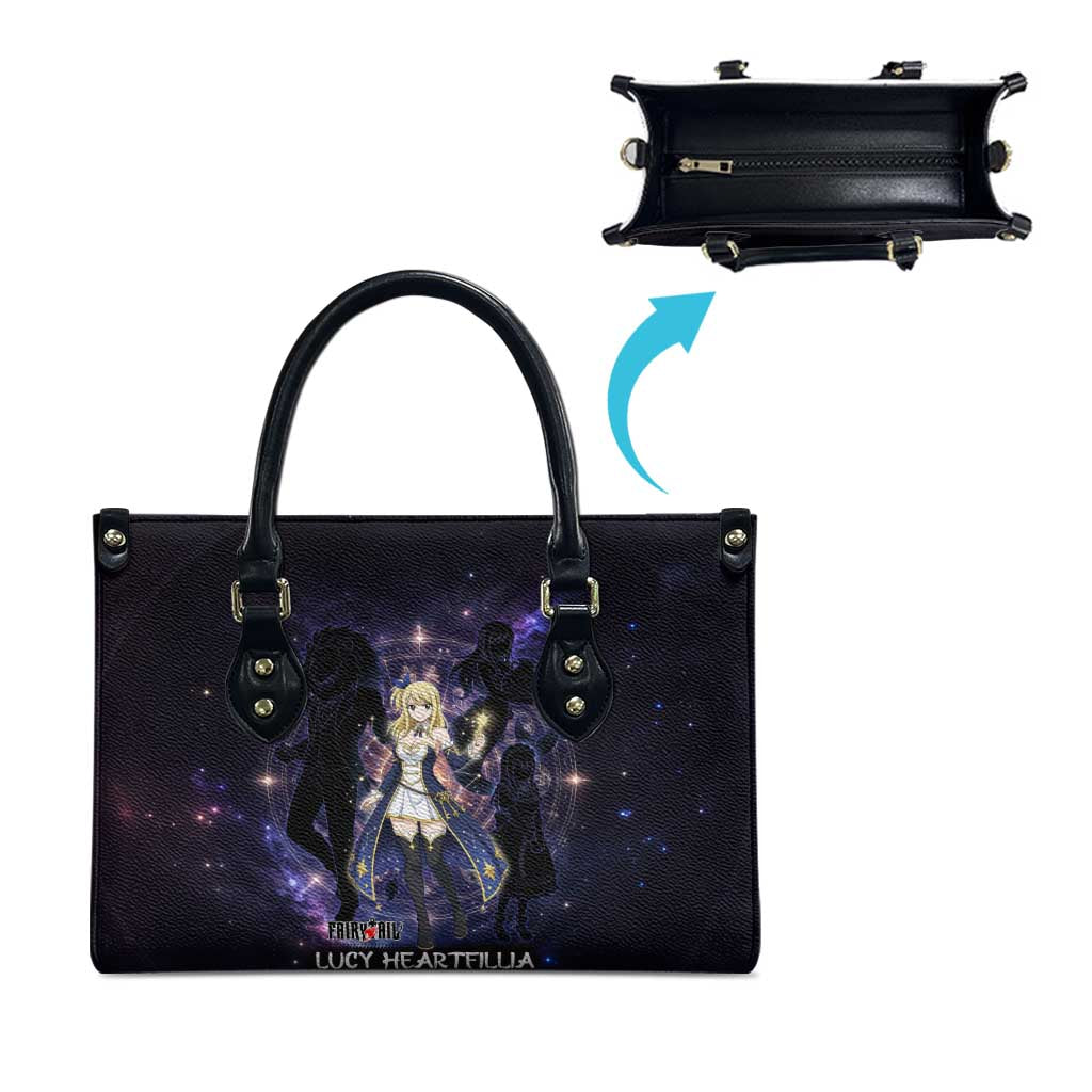 Lucy Heartfilia Fairy Tail Leather Bag Celestial Spirit Anime Style with Zodiac Key Magic