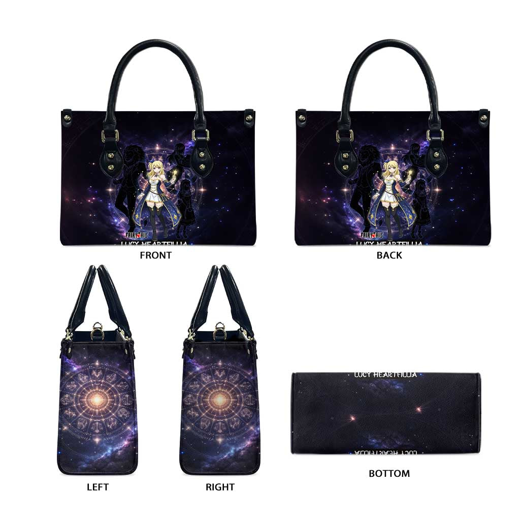Lucy Heartfilia Fairy Tail Leather Bag Celestial Spirit Anime Style with Zodiac Key Magic