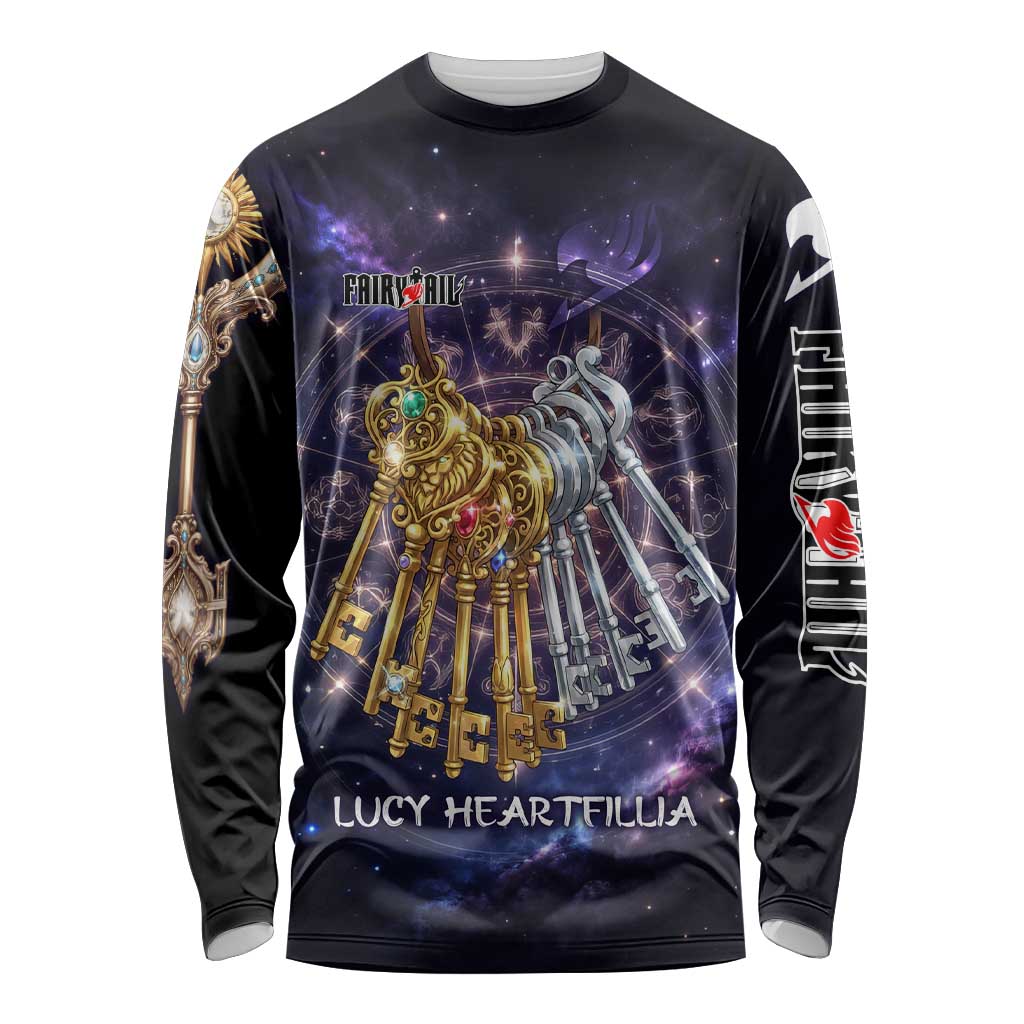 Lucy Heartfilia Fairy Tail Long Sleeve Shirt Celestial Spirit Anime Style with Zodiac Key Magic