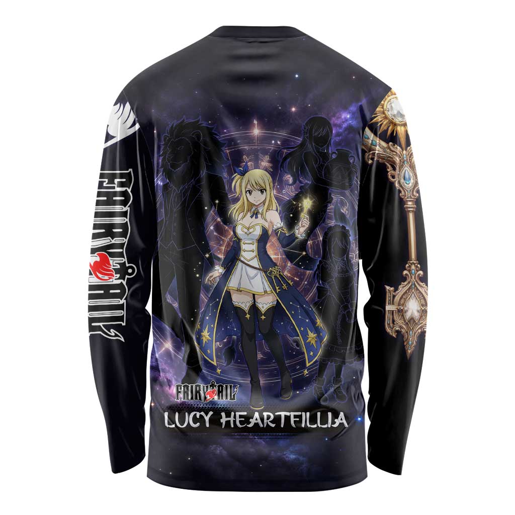 Lucy Heartfilia Fairy Tail Long Sleeve Shirt Celestial Spirit Anime Style with Zodiac Key Magic