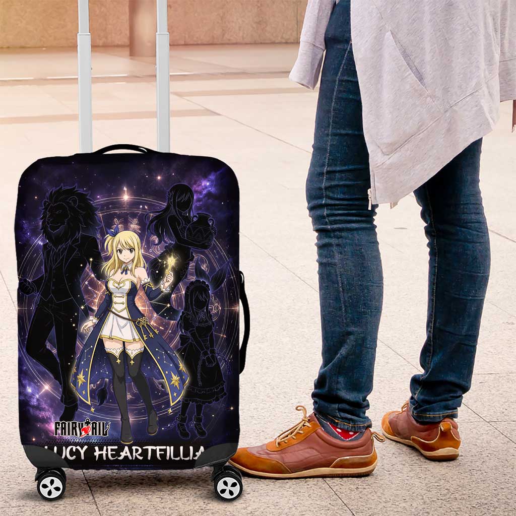 Lucy Heartfilia Fairy Tail Luggage Cover Celestial Spirit Anime Style with Zodiac Key Magic