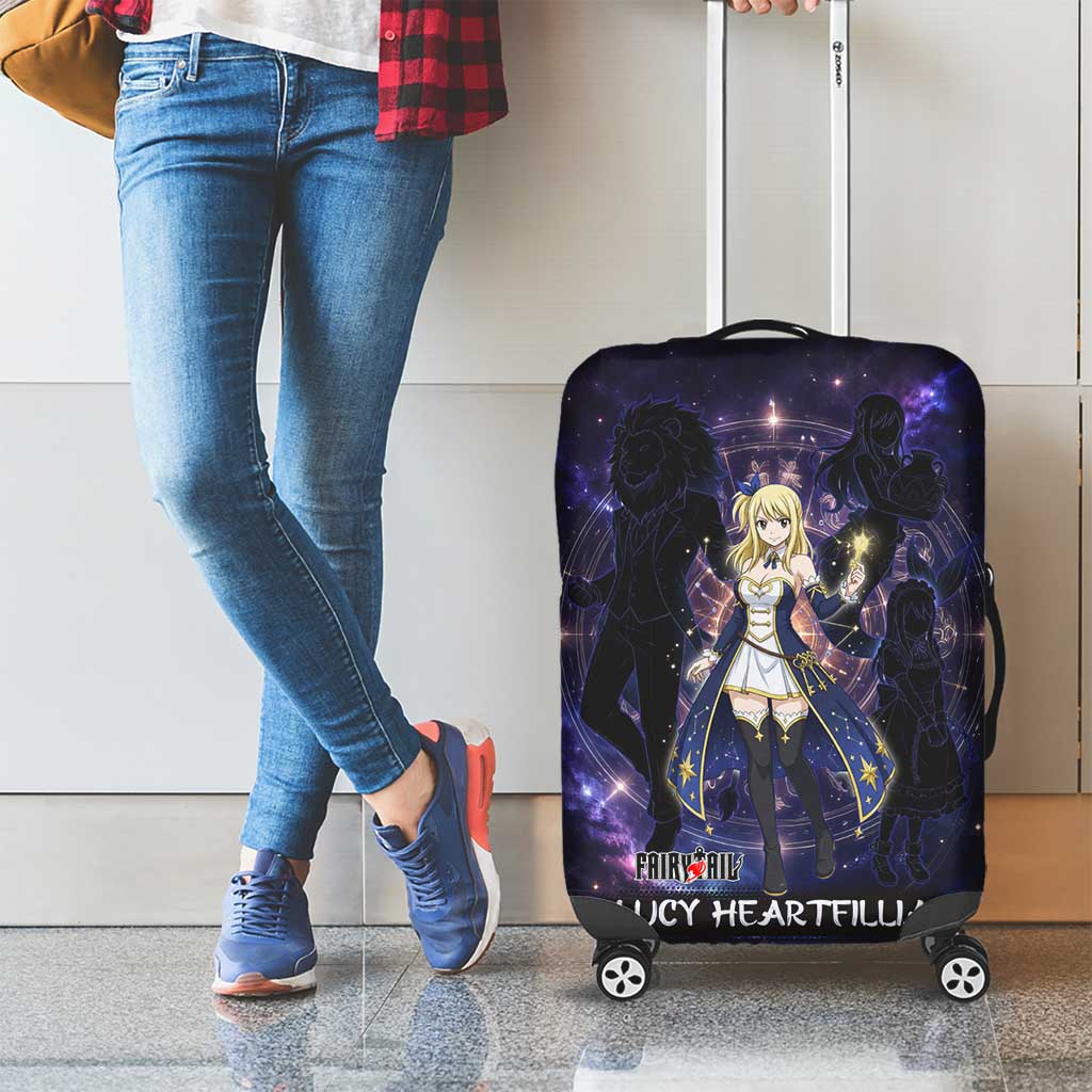 Lucy Heartfilia Fairy Tail Luggage Cover Celestial Spirit Anime Style with Zodiac Key Magic