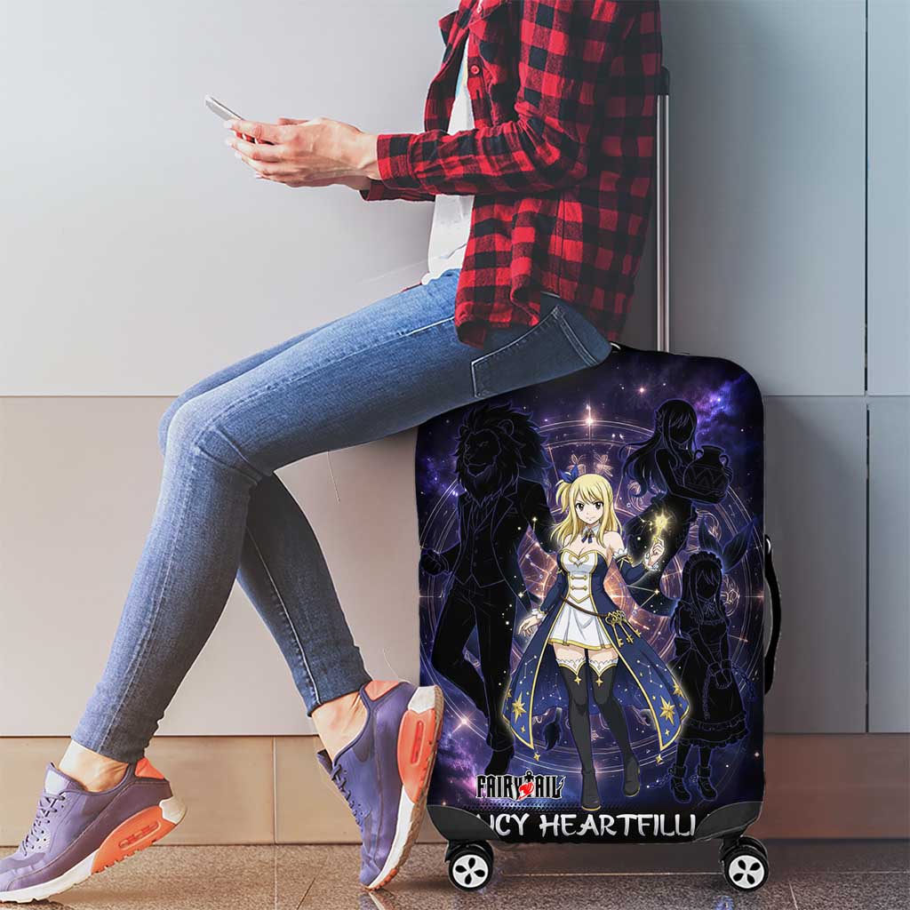Lucy Heartfilia Fairy Tail Luggage Cover Celestial Spirit Anime Style with Zodiac Key Magic