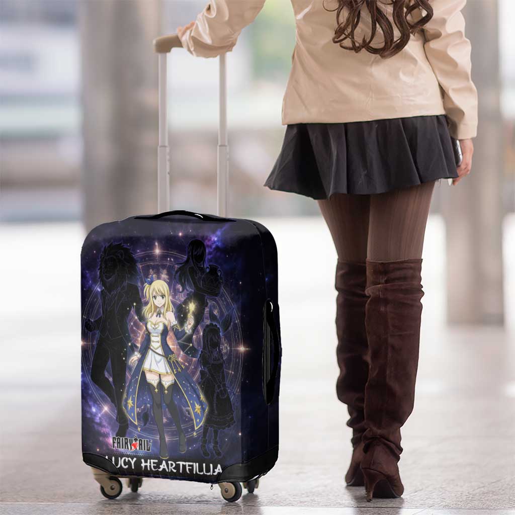 Lucy Heartfilia Fairy Tail Luggage Cover Celestial Spirit Anime Style with Zodiac Key Magic