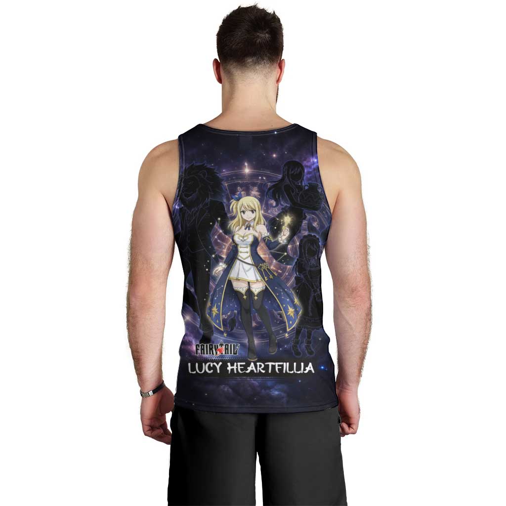 Lucy Heartfilia Fairy Tail Men Tank Top Celestial Spirit Anime Style with Zodiac Key Magic