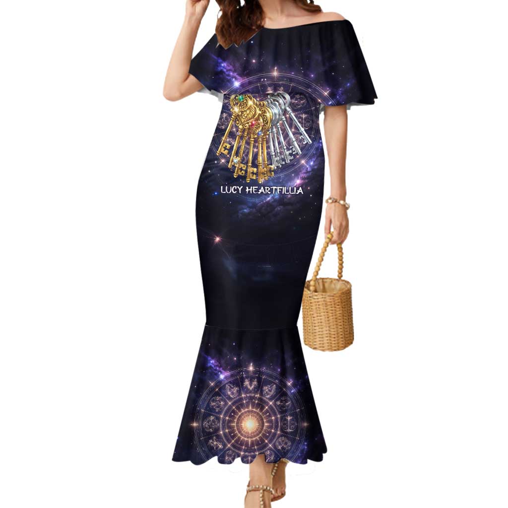 Lucy Heartfilia Fairy Tail Mermaid Dress Celestial Spirit Anime Style with Zodiac Key Magic