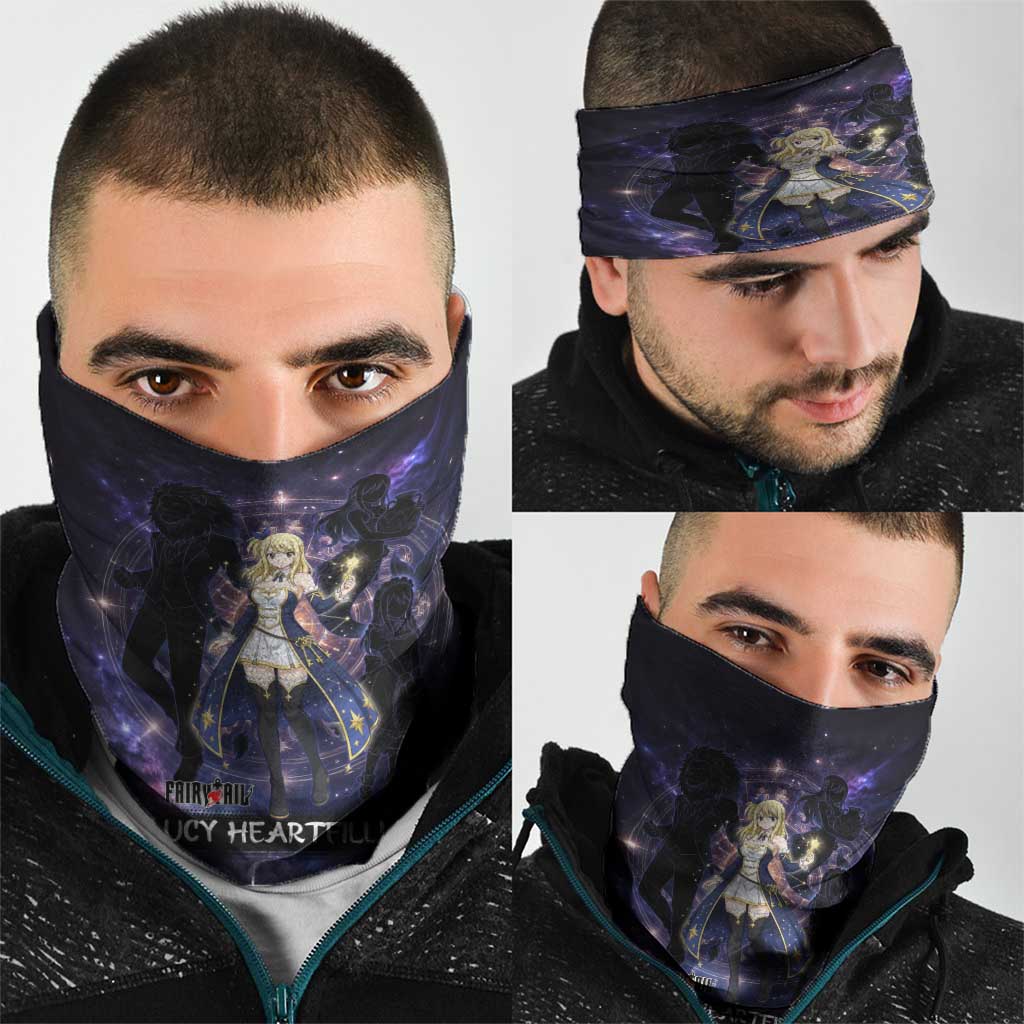 Lucy Heartfilia Fairy Tail Neck Gaiter Celestial Spirit Anime Style with Zodiac Key Magic