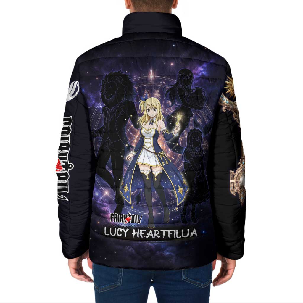 Lucy Heartfilia Fairy Tail Padded Jacket Celestial Spirit Anime Style with Zodiac Key Magic