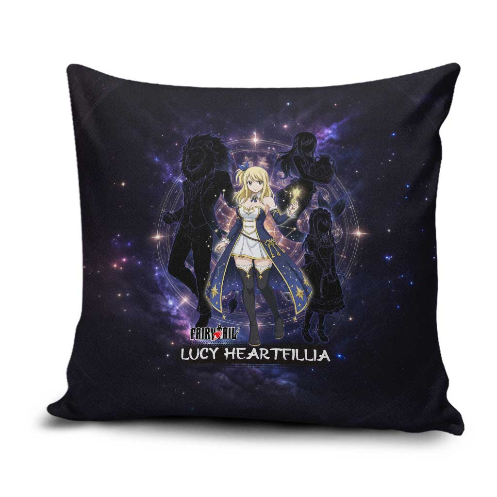 Lucy Heartfilia Fairy Tail Pillow Cover Celestial Spirit Anime Style with Zodiac Key Magic