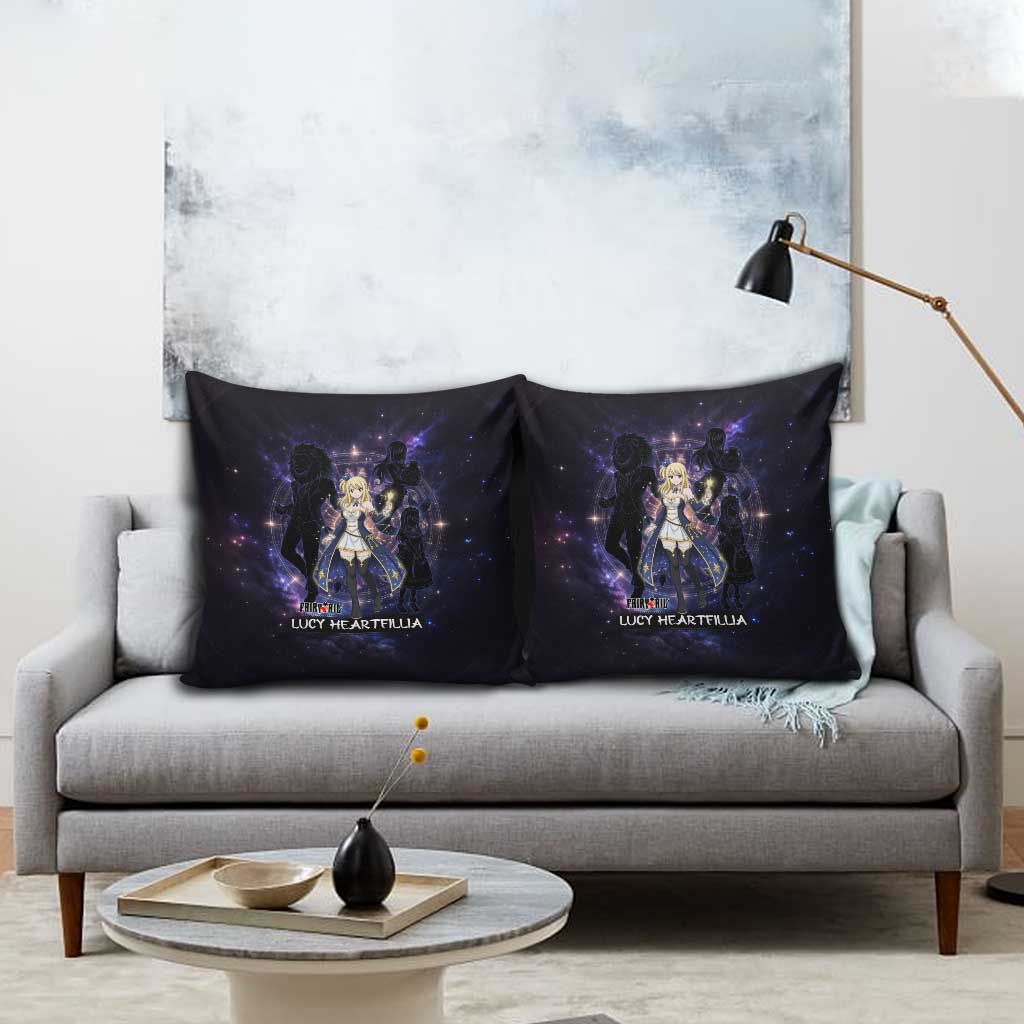 Lucy Heartfilia Fairy Tail Pillow Cover Celestial Spirit Anime Style with Zodiac Key Magic