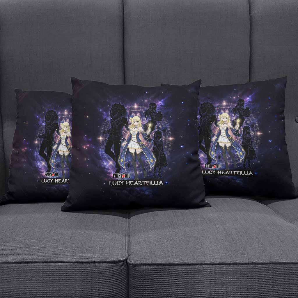 Lucy Heartfilia Fairy Tail Pillow Cover Celestial Spirit Anime Style with Zodiac Key Magic