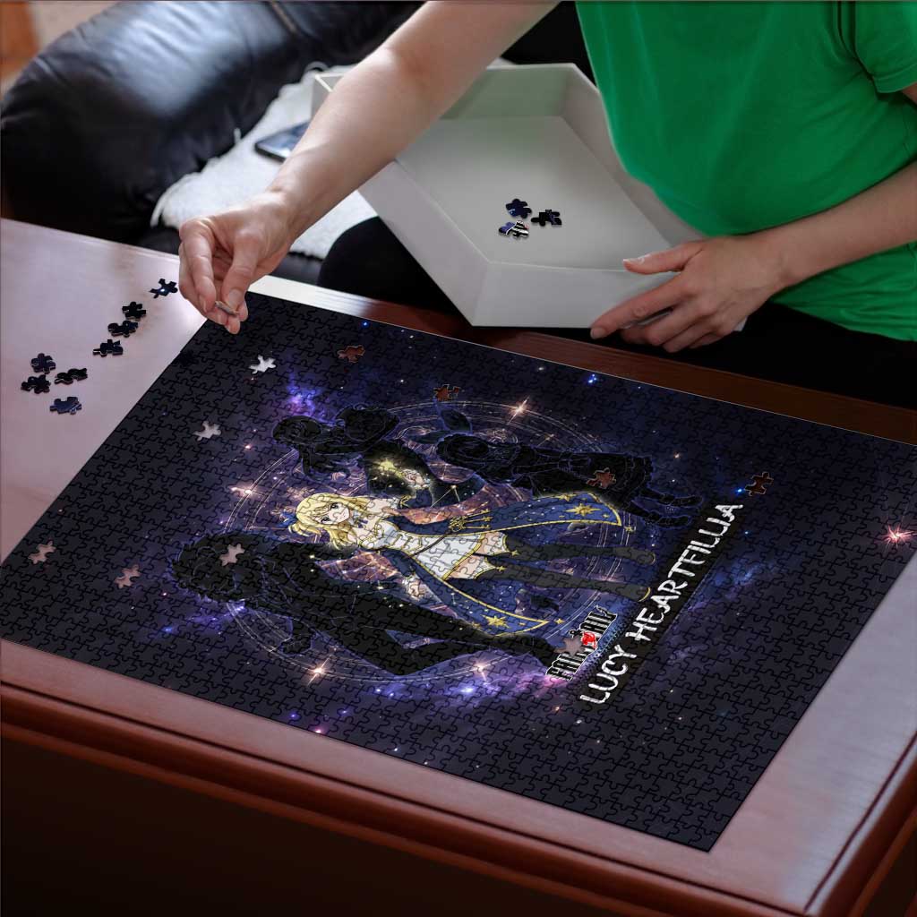Lucy Heartfilia Fairy Tail Puzzle Celestial Spirit Anime Style with Zodiac Key Magic
