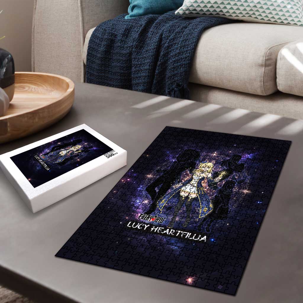 Lucy Heartfilia Fairy Tail Puzzle Celestial Spirit Anime Style with Zodiac Key Magic