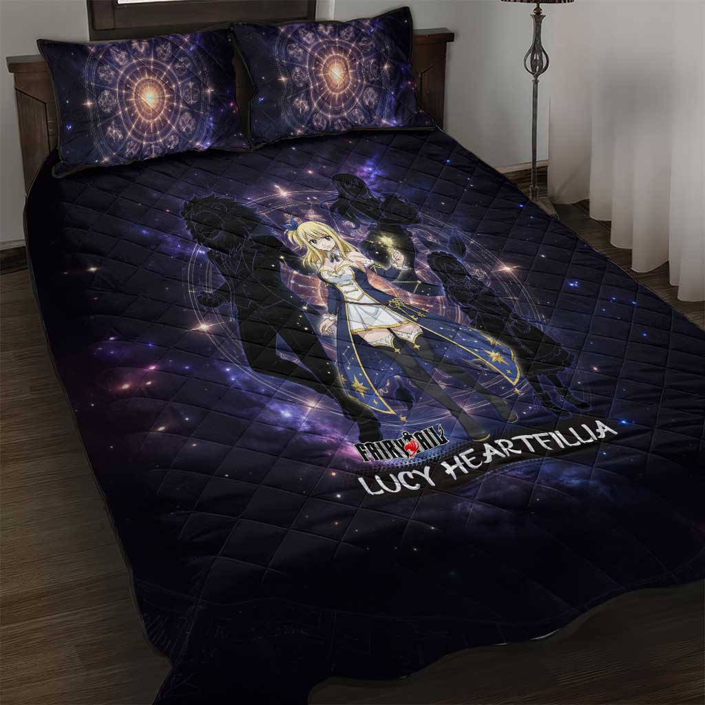 Lucy Heartfilia Fairy Tail Quilt Bed Set Celestial Spirit Anime Style with Zodiac Key Magic