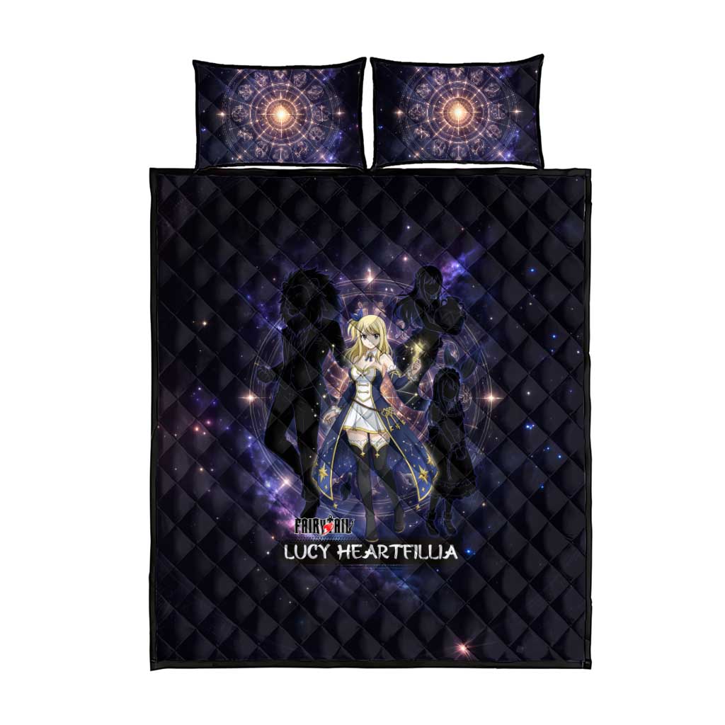 Lucy Heartfilia Fairy Tail Quilt Bed Set Celestial Spirit Anime Style with Zodiac Key Magic