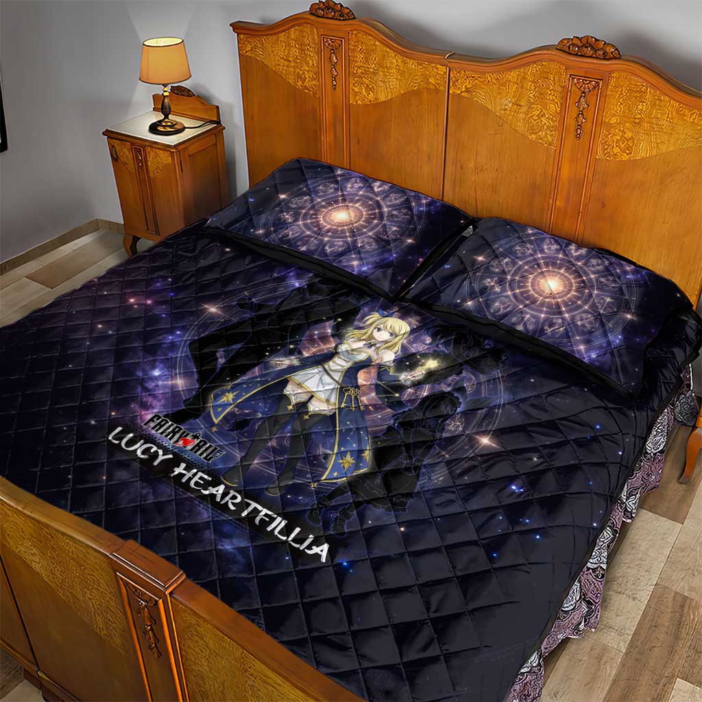 Lucy Heartfilia Fairy Tail Quilt Bed Set Celestial Spirit Anime Style with Zodiac Key Magic