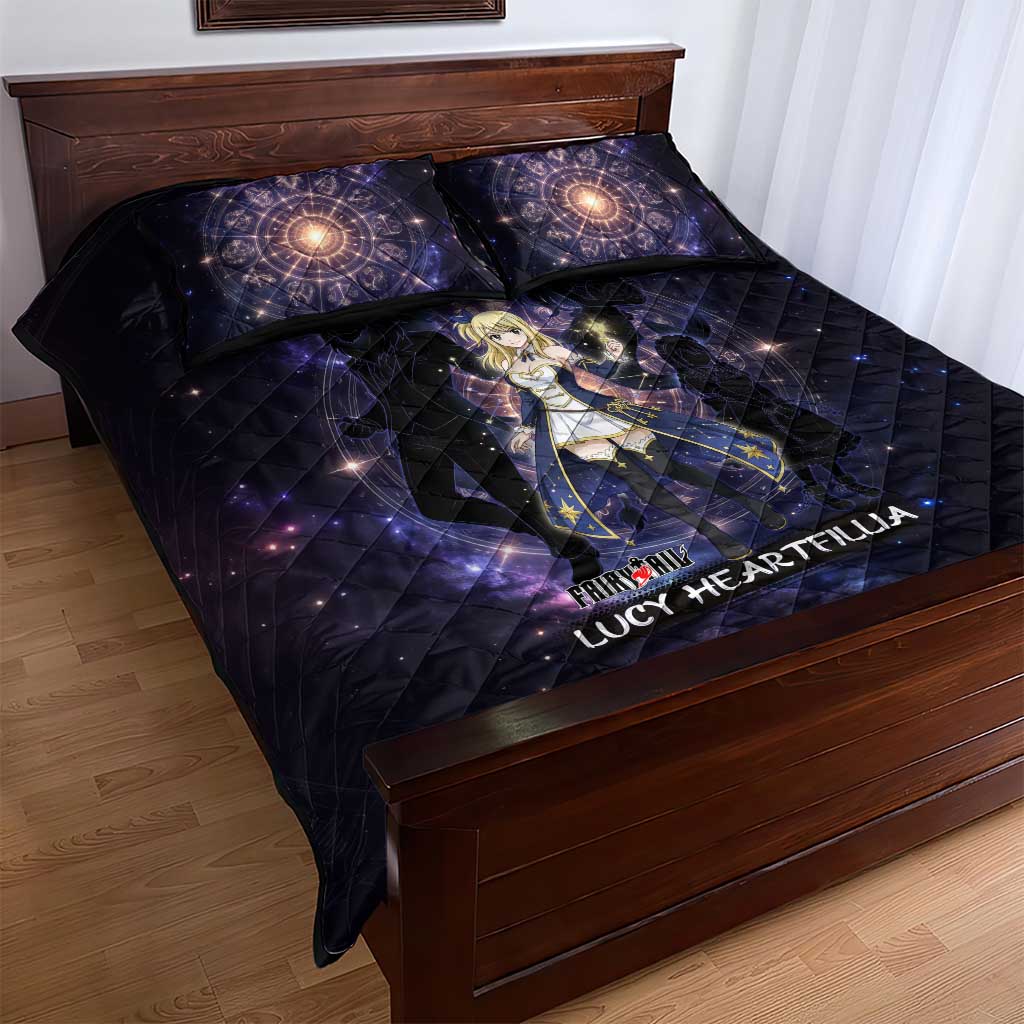 Lucy Heartfilia Fairy Tail Quilt Bed Set Celestial Spirit Anime Style with Zodiac Key Magic