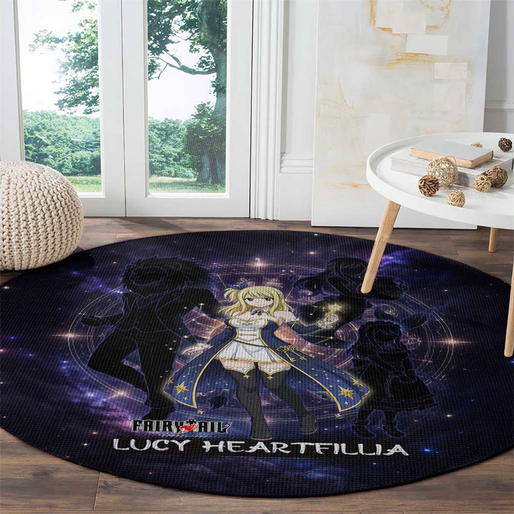 Lucy Heartfilia Fairy Tail Round Carpet Celestial Spirit Anime Style with Zodiac Key Magic