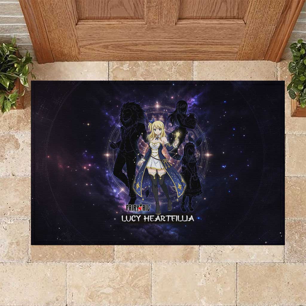Lucy Heartfilia Fairy Tail Rubber Doormat Celestial Spirit Anime Style with Zodiac Key Magic