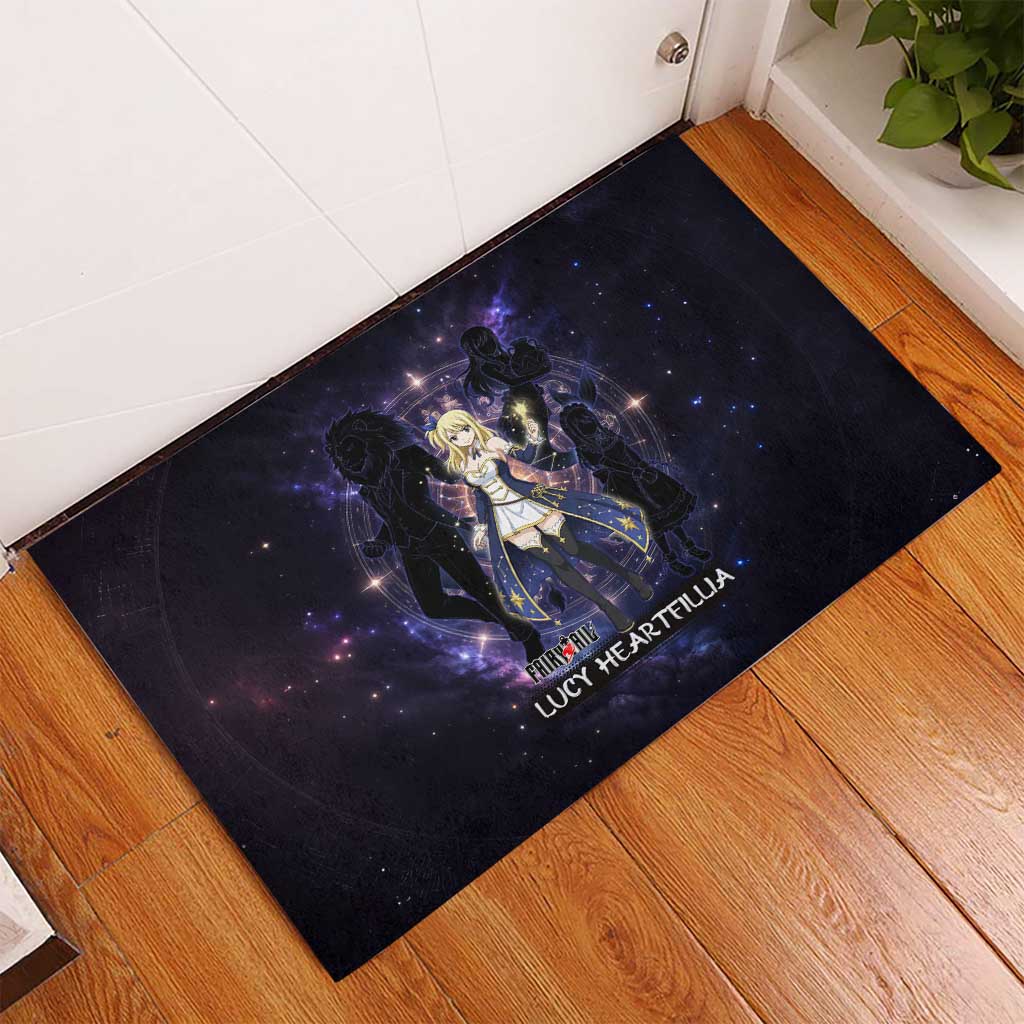 Lucy Heartfilia Fairy Tail Rubber Doormat Celestial Spirit Anime Style with Zodiac Key Magic