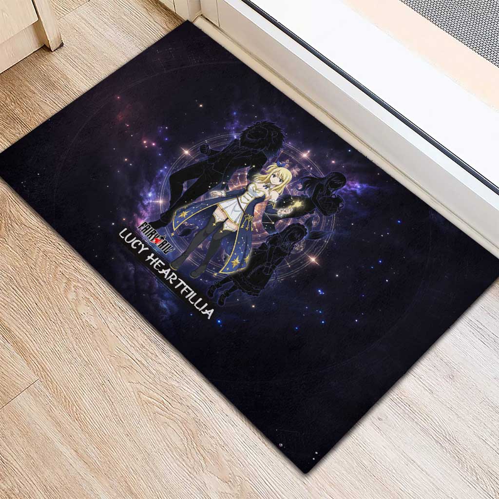 Lucy Heartfilia Fairy Tail Rubber Doormat Celestial Spirit Anime Style with Zodiac Key Magic