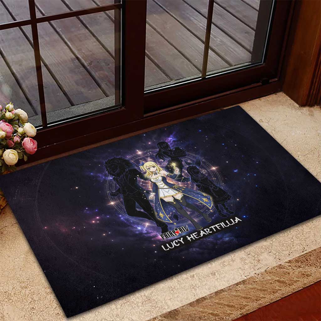 Lucy Heartfilia Fairy Tail Rubber Doormat Celestial Spirit Anime Style with Zodiac Key Magic