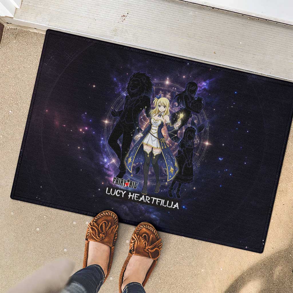 Lucy Heartfilia Fairy Tail Rubber Doormat Celestial Spirit Anime Style with Zodiac Key Magic