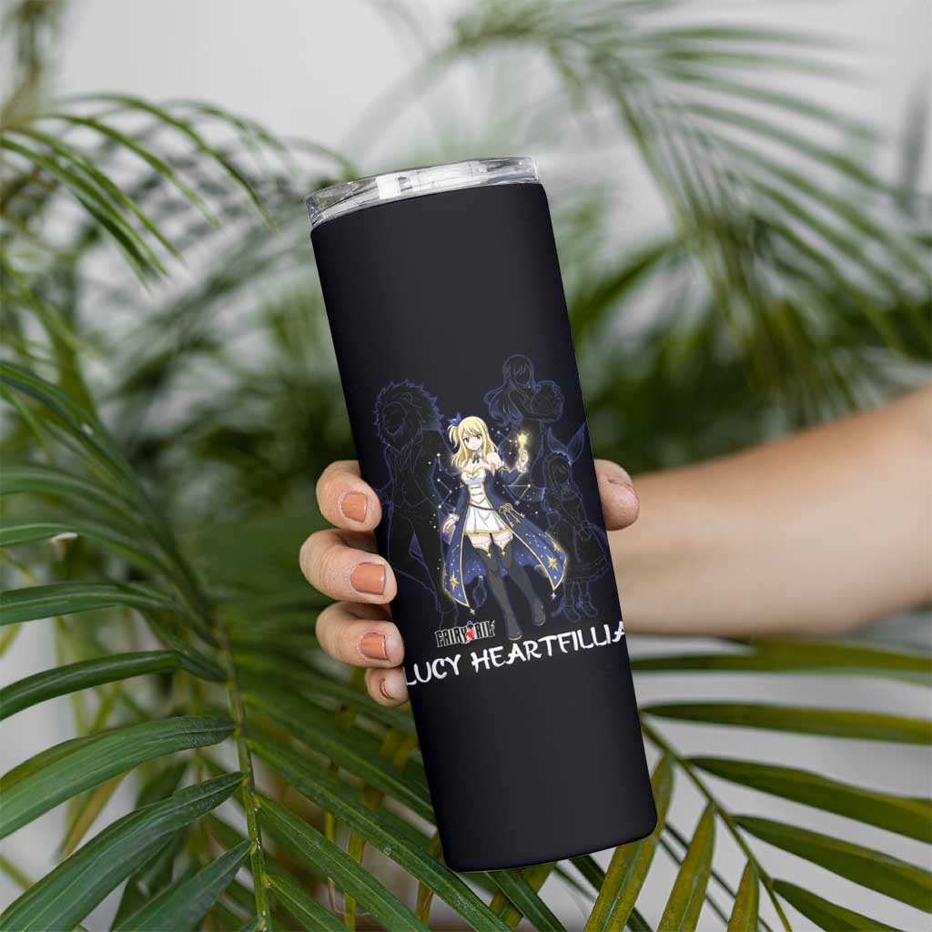 Lucy Heartfilia Fairy Tail Skinny Tumbler Celestial Spirit Anime Style with Zodiac Key Magic