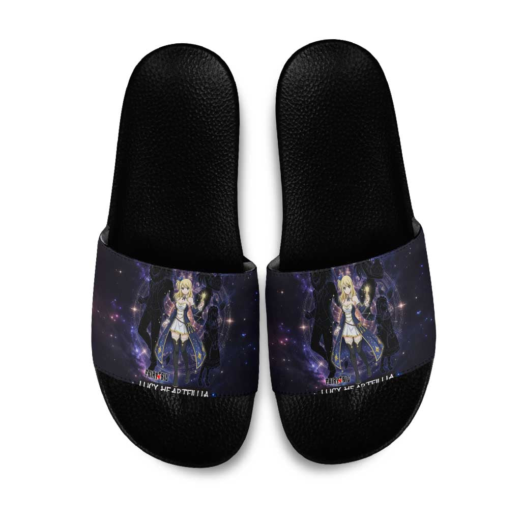 Lucy Heartfilia Fairy Tail Slide Sandals Celestial Spirit Anime Style with Zodiac Key Magic