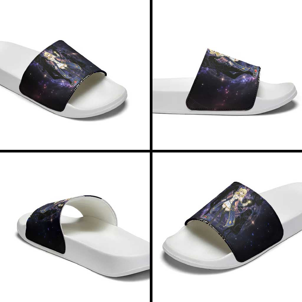 Lucy Heartfilia Fairy Tail Slide Sandals Celestial Spirit Anime Style with Zodiac Key Magic