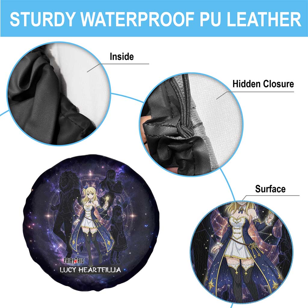 Lucy Heartfilia Fairy Tail Spare Tire Cover Celestial Spirit Anime Style with Zodiac Key Magic