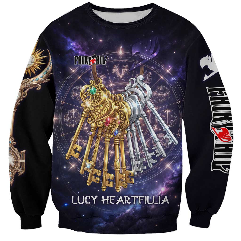 Lucy Heartfilia Fairy Tail Sweatshirt Celestial Spirit Anime Style with Zodiac Key Magic