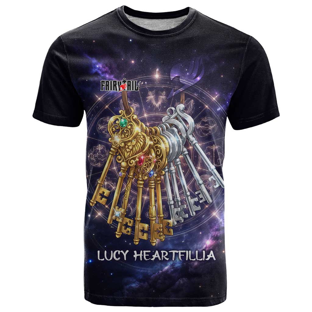 Lucy Heartfilia Fairy Tail T Shirt Celestial Spirit Anime Style with Zodiac Key Magic