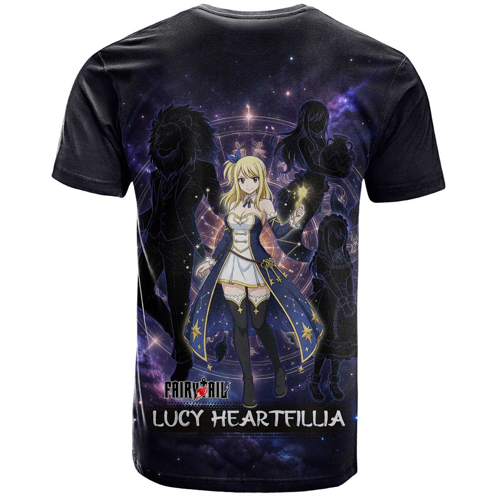Lucy Heartfilia Fairy Tail T Shirt Celestial Spirit Anime Style with Zodiac Key Magic
