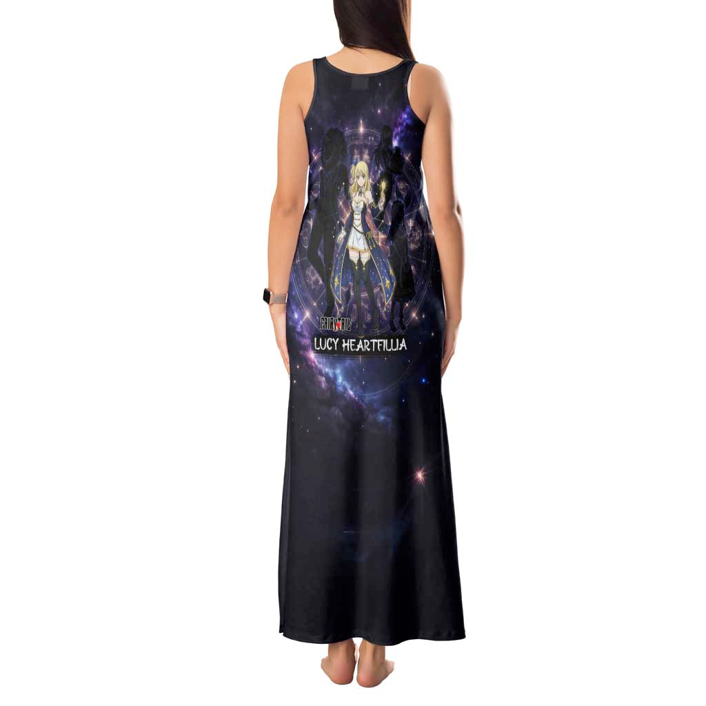 Lucy Heartfilia Fairy Tail Tank Maxi Dress Celestial Spirit Anime Style with Zodiac Key Magic
