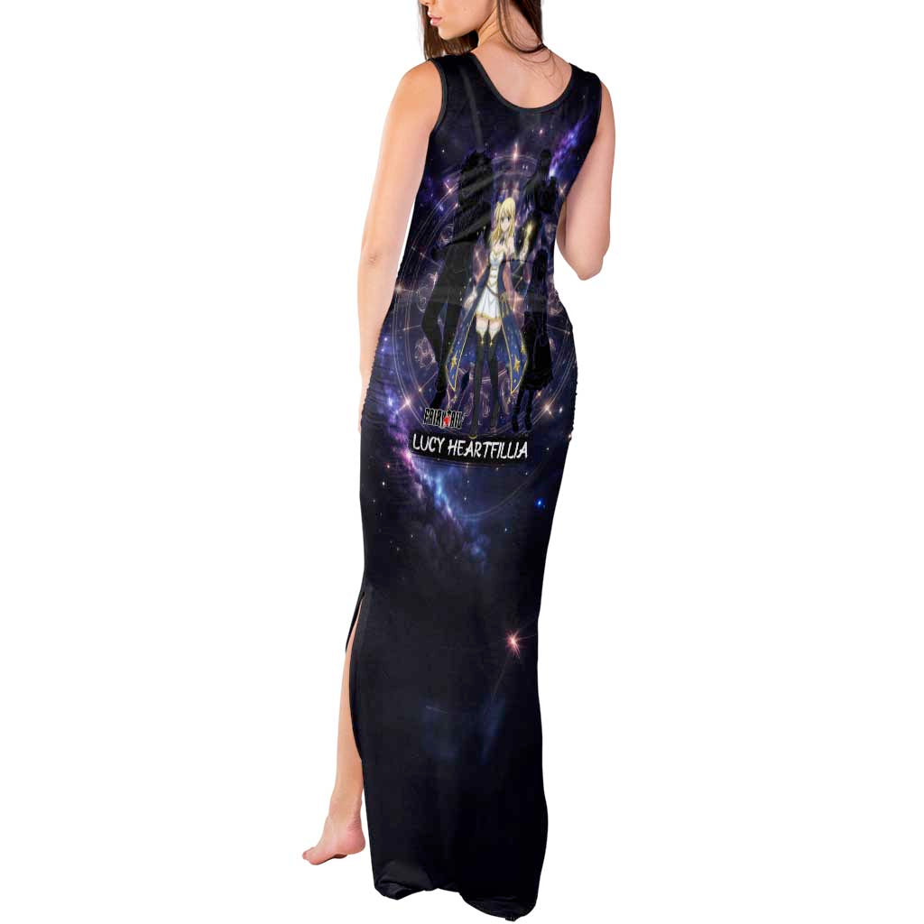 Lucy Heartfilia Fairy Tail Tank Maxi Dress Celestial Spirit Anime Style with Zodiac Key Magic