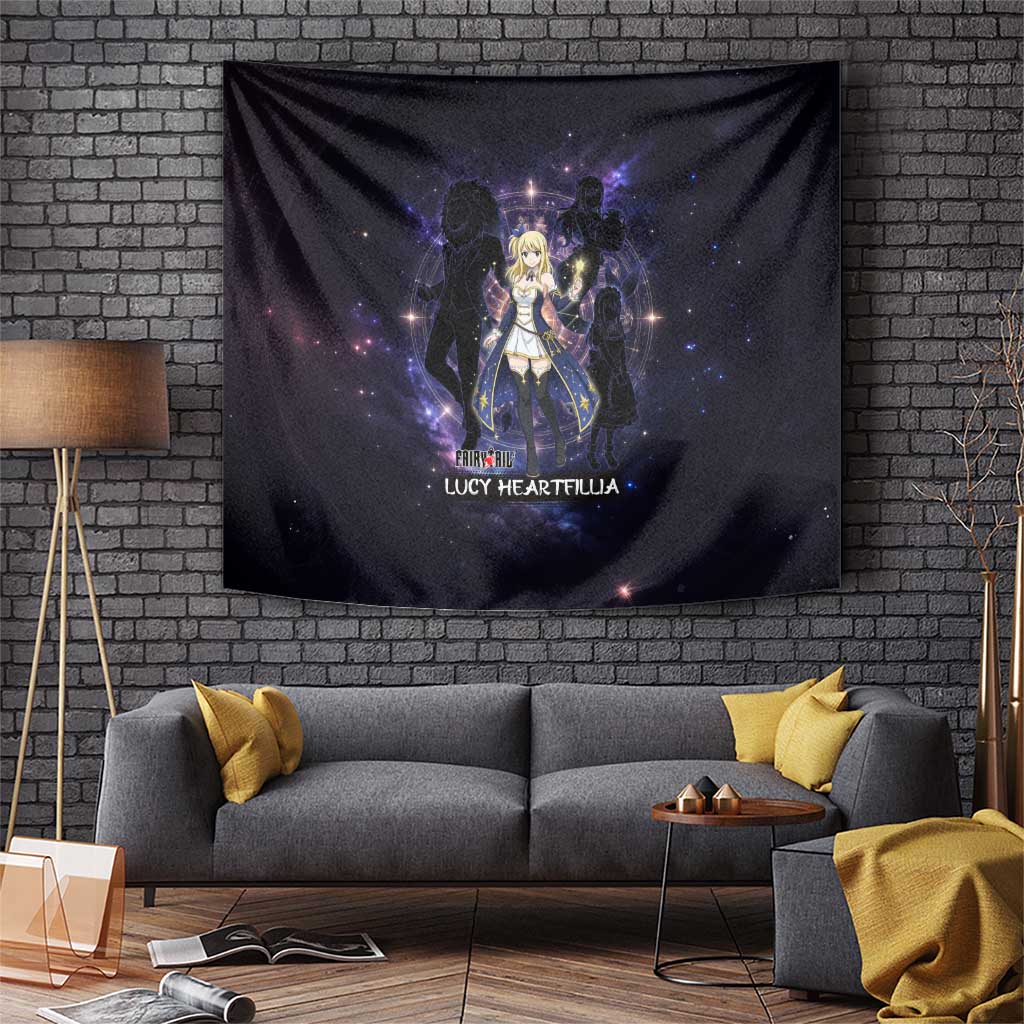 Lucy Heartfilia Fairy Tail Tapestry Celestial Spirit Anime Style with Zodiac Key Magic