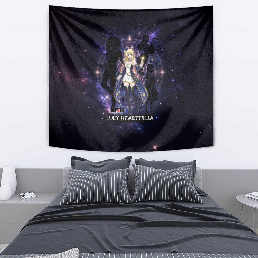 Lucy Heartfilia Fairy Tail Tapestry Celestial Spirit Anime Style with Zodiac Key Magic