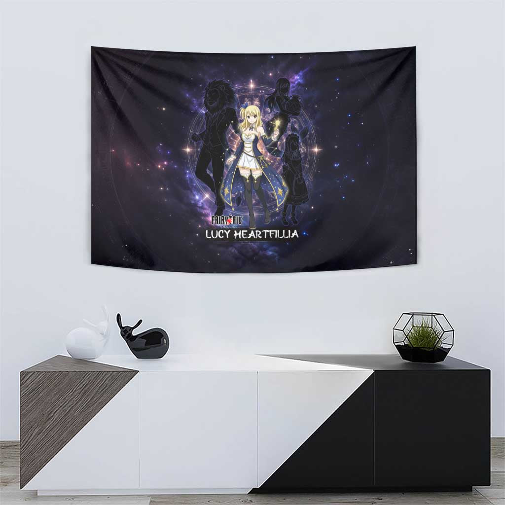Lucy Heartfilia Fairy Tail Tapestry Celestial Spirit Anime Style with Zodiac Key Magic