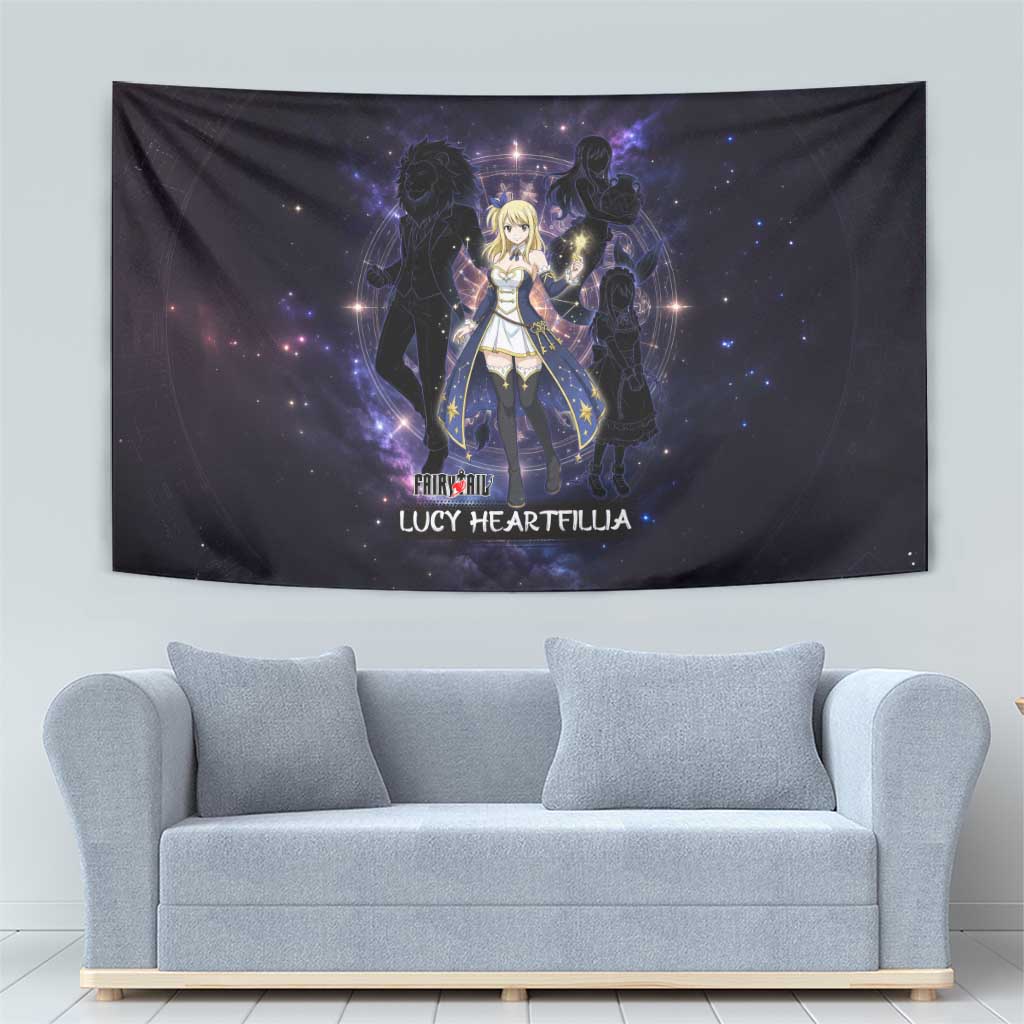 Lucy Heartfilia Fairy Tail Tapestry Celestial Spirit Anime Style with Zodiac Key Magic