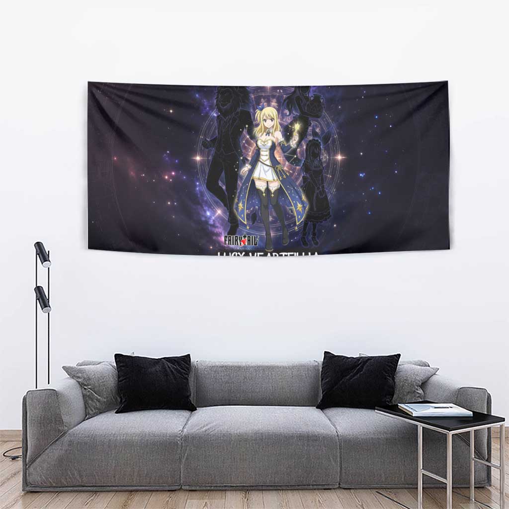 Lucy Heartfilia Fairy Tail Tapestry Celestial Spirit Anime Style with Zodiac Key Magic
