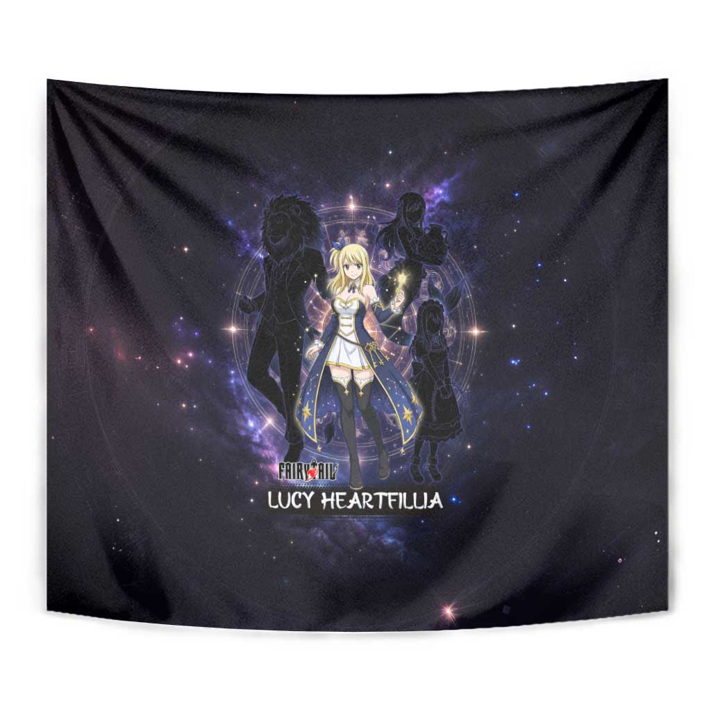 Lucy Heartfilia Fairy Tail Tapestry Celestial Spirit Anime Style with Zodiac Key Magic