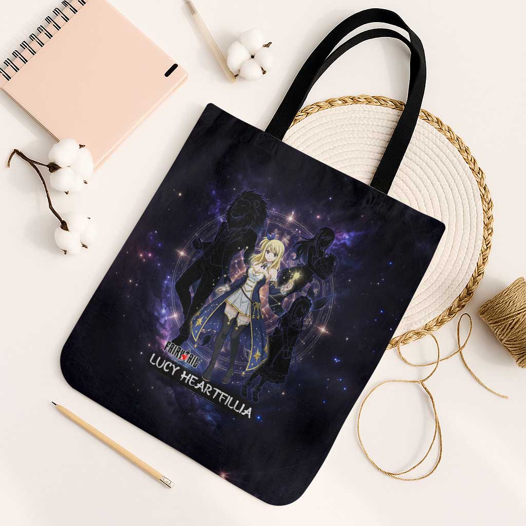 Lucy Heartfilia Fairy Tail Tote Bag Celestial Spirit Anime Style with Zodiac Key Magic
