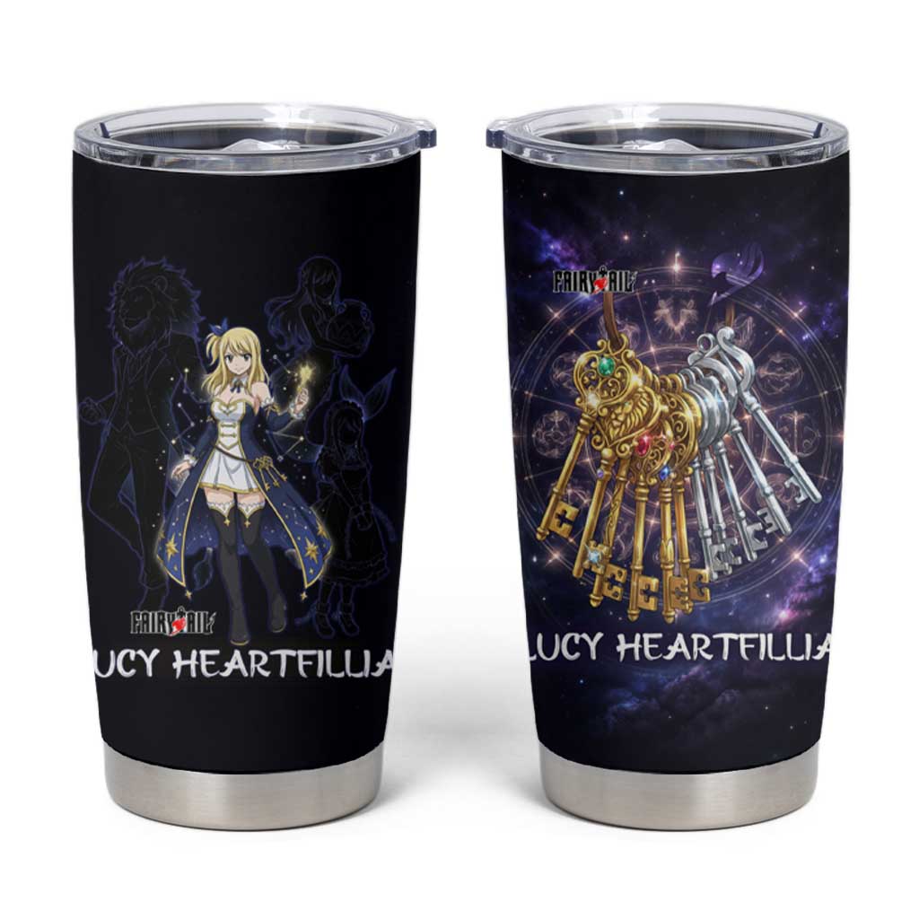 Lucy Heartfilia Fairy Tail Tumbler Cup Celestial Spirit Anime Style with Zodiac Key Magic