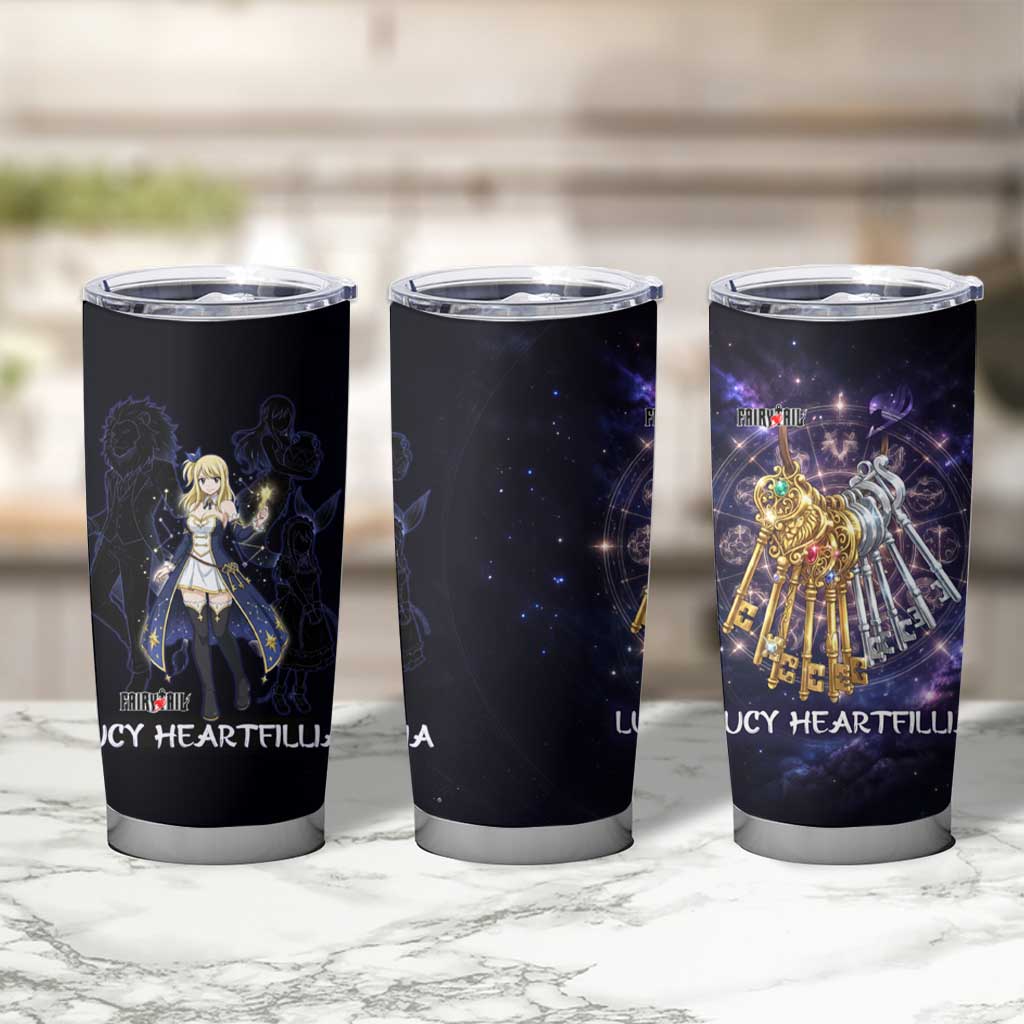 Lucy Heartfilia Fairy Tail Tumbler Cup Celestial Spirit Anime Style with Zodiac Key Magic